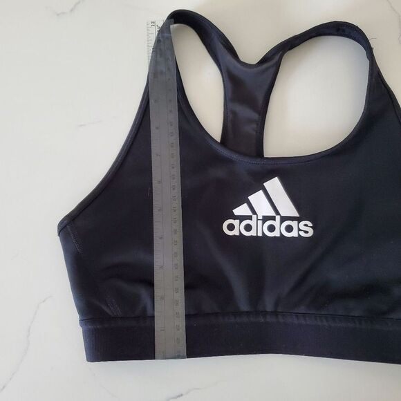 Adidas Women's Sports Bra Small Black Racerback Light Support Wireless Logo - Picture 4 of 4